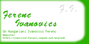 ferenc ivanovics business card